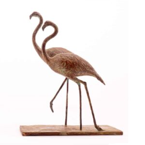 Dierenbeeld flamingo koppel brons inez eijkenboom animal sculptures.