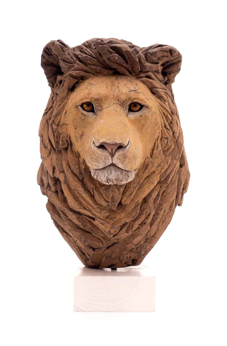 kunst-dierenbeeld-leeuw-kop-keramiek
